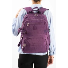 571 Collections Çanta Ultra Hafif Çok Cepli Orta Boy Sırt çantası Mor Model: (571-3R)