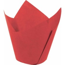 Empressco Muffin Cupcake Mini Kek Kalıbı Kapsülü | Kırmızı Tulip 160X50 mm 200 Adet