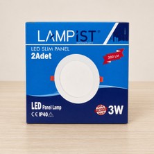 Lampist Lampıst 3W Siyah Kasa LED Slim Panel (2’li Set)