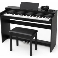 Holzmeister Fransua 490BK 88 Tuş Dijital Piyano Tuş Hassasiyetli Bluetooth Piyano Tabure Kulaklık Hediyeli