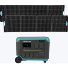 Antfea F3600 Ultra Taşınabilir Güç Kaynağı + 2 Adet 400W Taşınabilir Güneş Paneli [ 3.6 Kw / 3 Kwh / 800 W ]