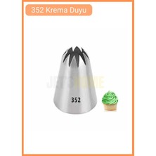 Jet's Home 352 Yaprak Krema Duyu Gül, Pasta ve Cupcake Çiçek Süsleme Ucu Paslanmaz Çelik 3.5x2.0x5.0 cm