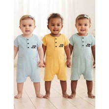 Alişş Bebee Alişş Bebe Unisex Bebek %100 Pamuklu Yazlık Kısa Kollu Şortlu Tulum
