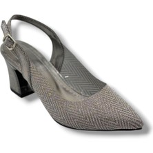 Desire Shoes Desire 354-26 Simli Mozaik Desenli Nikelajlı Kalın Topuk Kadın Ayakkabı