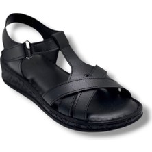Cakgo Caprito SD011-26 Cilt Çapraz Bant Anatomik Dolgu Taban Kadın Sandalet