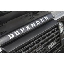 Land Rover Defender Bagaj Kaput Yazısı Gümüş Renk Land Rover Defender Trunk Hood Emblem In Silver Color