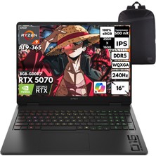Hp Omen 16-AP0012NT Ryzen Aı 9-365 48 -Gbddr5 2 Tbssd RTX5070 (8gb-Gddr7) 16" Wqxga 240Hz Windows 11 Home + Hmf Sırt Çantası C12CGEAHMF19