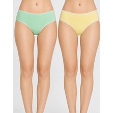 Organickid Ease Kadın Sarı/yeşil Slip Külot 2'li Set