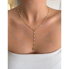 Sun Jewellery Çelik Inci Detaylı Deniz Kabuğu Uçlu Y Kolye