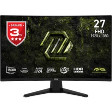 MSI Msı 27 Mag 274CF E20 1920X1080 (Fhd) 16:9 Curve 1500R Rapıd Va 200HZ 0.5ms (Gtg Min.) Freesync Premıum Gamıng Monıtor