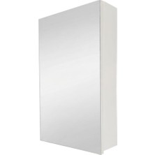 Usart Plus Beyaz Modern Aynalı Banyo Dolabı - Tek Kapaklı & Raflı Dolaplı Banyo Aynası