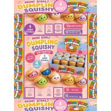 Oyuncak Sahili Çin Mantısı Dumpling Dev Kampanya 4 Adet Birden Skuşi 5.5cm Çin Mantı Sürpriz Simli Squishy Stres Sukuşi 4lü Harika Oyuncak Set