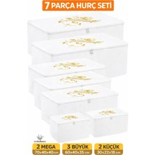 Umbellatum 8'li Beyaz 2 Mega 3 Büyük 2 Küçük Hurç Seti Hava Geçirgen Kumaşla Saklama