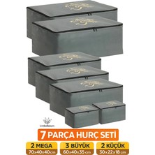 umbellatum Hurç Organizer Seti 7 Parça | 2 Mega 3 Büyük 2 Küçük | Antrasit Baza Altı & Dolap İçi Düzenleyici