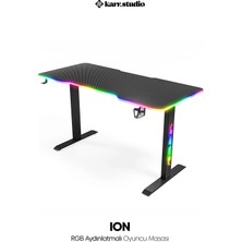 Karr Gaming Ion 25mm Rgb Aydınlatmalı Siyah Karbon Fiber Kaplama Oyuncu Masası