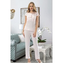 Semira Pudra Penye Pijama Takımı - 1417