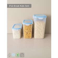 Jet's Home 3\'lü Erzak Kabı Seti Vakumlu Saklama Kabı Hava Almaz Bakliyat Kabı Bpa Free
