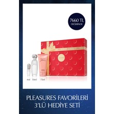 Estee Lauder Pleasures Favorileri 3'lü Hediye Seti - Edp 50ML + Seyahat Boy Edp 4ml + Vücut Kremi 75ML