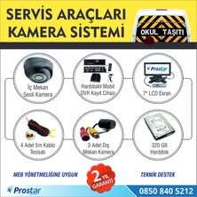 Navistar Kayıtlı Harddiskli Okul Servisi 4 Kameralı 320 GB Harddisk Dahil Araç Kamera Seti