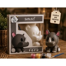 Sette Art Küçük Gergedan Fofu Boyama Seti 5+Yaş Boya ve Fırça Dahil