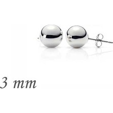 Hazego Gümüş Top Küpe - 3 mm