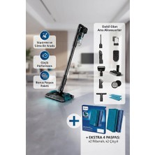 Philips Aqua Plus 8000 Serisi Tek Seferde Silme ve Süpürme Bir Arada Dikey Süpürge + Orijinal Yedek Bez Hediyeli