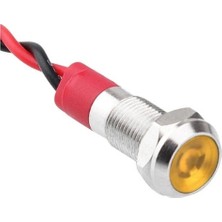 Voltaj 06L-P1 Metal Sinyal Lambası 6mm 12-24V Kablolu Sarı