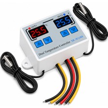 OEM XK-W1088 Çift Kanallı Dijital Sıcaklık Kontrol Cihazı | 12V Dc | 2×10A Röle | Çift Ntc Sensör