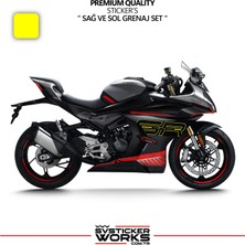 Sv Sticker Works Cfmoto 450SR Grenaj Sticker Sağ Sol Set Yüksek Kalite Sticker Etiket Modeli