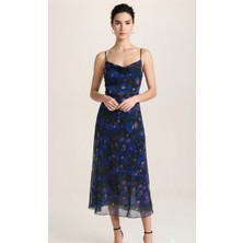 Blouse Çokrenkli Ince Askılı Vücuda Oturan Tül Elbise