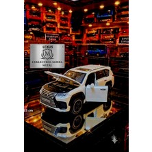 Oyuncak Sahili Lexus Jip Diecast Tarzı Metal Araba 15 cm Koleksiyon Kapılar Bagaj Motor Kaputu Açılır Çekbırak Sesli Jip