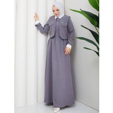 Rd Misstanbul Collection Gömlek Yaka Cep Taş Detaylı Elbise