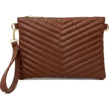 Sanmorris Kadın Suni Deri Taba Renkli Ayarlanabilir Çapraz Ve El Askılı Portföy, Clutch Çanta