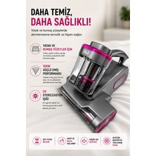 CoverZone Şarjlı Uv Akar Temizleme Cihazı, 100W Güçlü Emiş, Uv Sterilizasyon Işığı, Döner Rulo Fırça, 500 ml Toz Haznesi, Type-C Şarjlı Yatak Koltuk Kumaş Temizleyici | 23-163