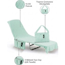 Anılsan %100 Pamuk Şezlong Havlusu Mint Yeşili 60X180 cm - Hızlı Kuruyan Plaj ve Havuz Havlusu