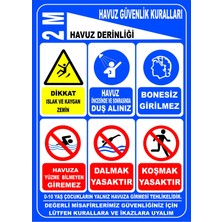 Mediwiz Havuz Güvenlik Kuralları 70X100 cm Galvaniz Saç 0,4 mm