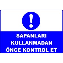 Mediwiz Sapanları Kullanmadan Önce Kontrol Et Levhası Levha Vim 033 35X50 cm Galvaniz Saç 0,4 mm