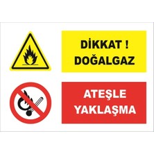 Mediwiz Dikkat Doğalgaz Ateşle Yaklaşma - Isg Levhası Levha 50X70 cm Dekota 3 mm