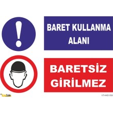 Mediwiz Baret Kullanma Alanı Baretsiz Girilmez Levhası Levha 15X21 cm Galvaniz Saç 0,4 mm