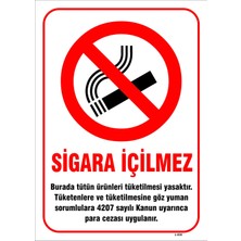 Mediwiz Sigara Içilmez Yasal Uyarı Levhası Levha 70X100 cm Galvaniz Saç 0,4 mm Tdg 089