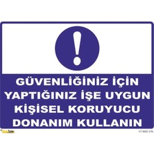 Mediwiz Güvenliğiniz Için Yaptığınız Işe Uygun Kişisel Koruyucu Donanım Kullanın Levhası 50X70 cm Sticker
