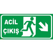 Mediwiz Acil Çıkış (Sağ Aşağı Yön) Levhası Levha (Fotolümenli) 10X30 Sticker Lmn 012