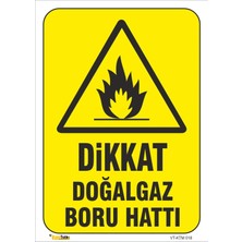 Mediwiz Dikkat Doğalgaz Boru Hattı - Isg Levhası Levha 15X21 cm Sticker