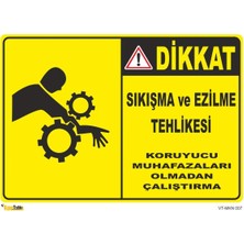 Mediwiz Sıkışma ve Ezilme Tehlikesi - Isg Levhası 50 x 70 cm Galvaniz Saç 0,4 mm