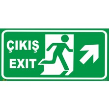 Mediwiz Çıkış Exıt Sağ Yukarı 12,5X25 cm Sticker
