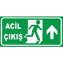 Mediwiz Acil Çıkış Yukarı 25X50 cm Galvaniz (Fotolümenli)