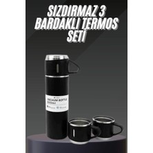 Belirtilmemiş Termos Seti Paslanmaz Çelik 3 Bardaklı Vakumlu Termos Set 500 ml 12 Saate Kadar Isı Koruma