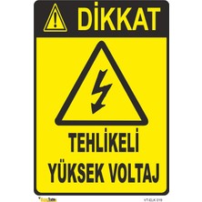 Mediwiz Tehlikeli Yüksek Voltaj - Isg Levhası Levha 50X70 cm Galvaniz Saç 0,4 mm