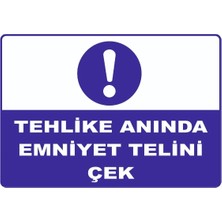 Mediwiz Tehlike Anında Emniyet Telini Çek Levhası Levha 15X21 cm Galvaniz Saç 0,4 mm