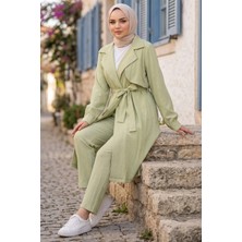 Hafsa Mina Uzun Kimonolu Ikili Takım Mint HM2937